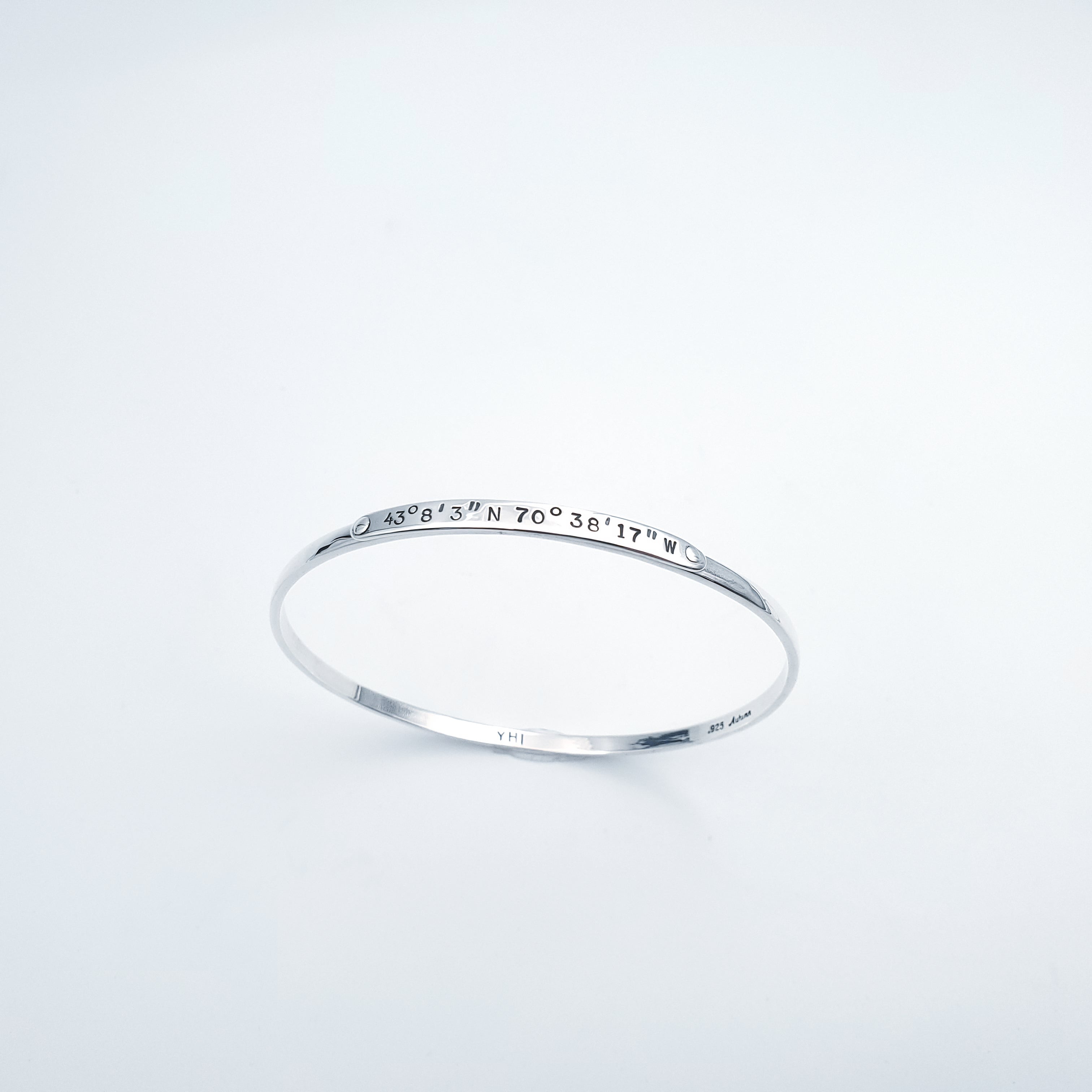 Coordinates sterling silver bangle bracelet