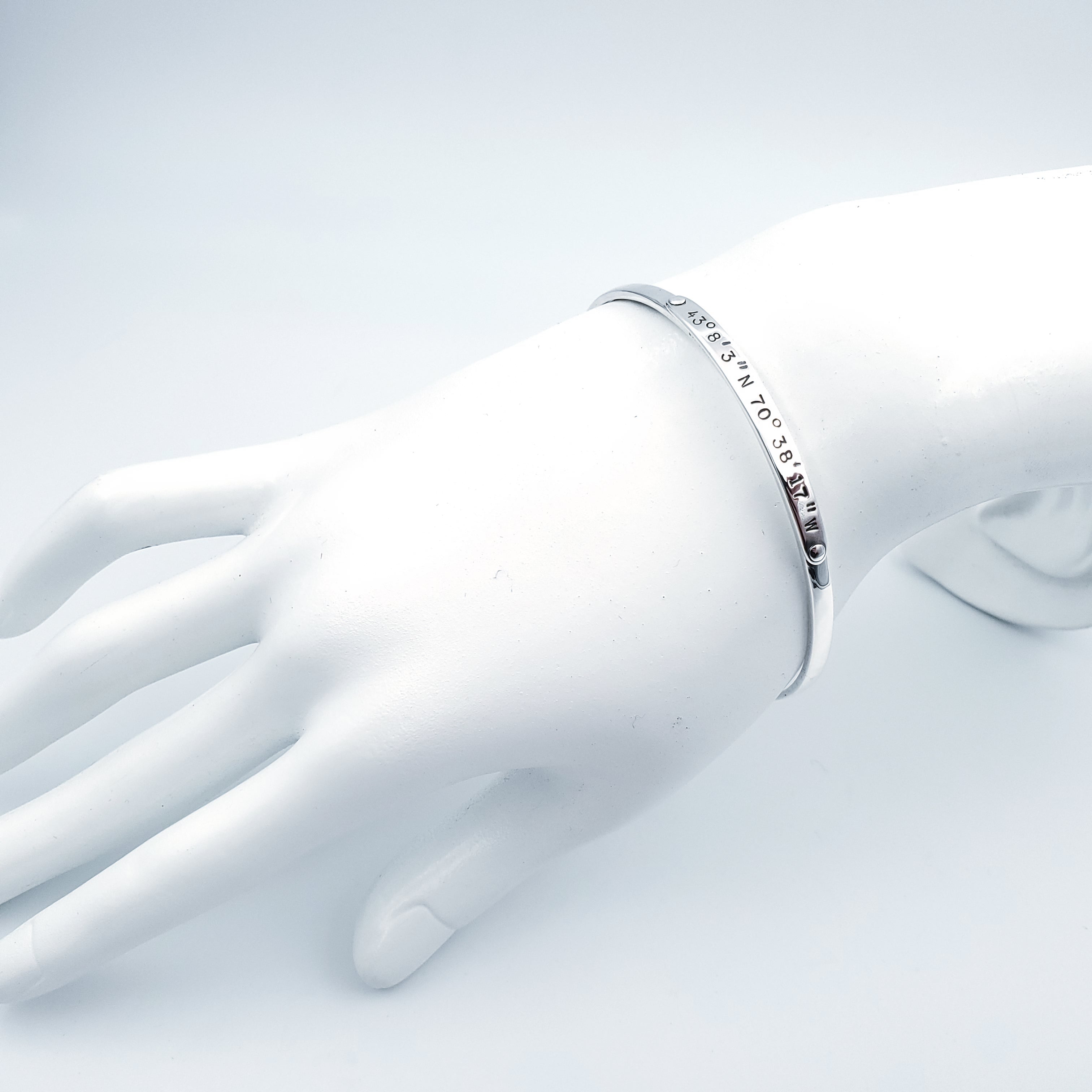 Coordinates sterling silver bangle bracelet