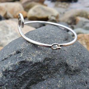 Sterling Silver Hoop and Hook Bangle for Women