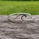 Sterling silver wave hook-on bracelet