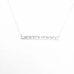 Coordinates bar necklace sterling silver