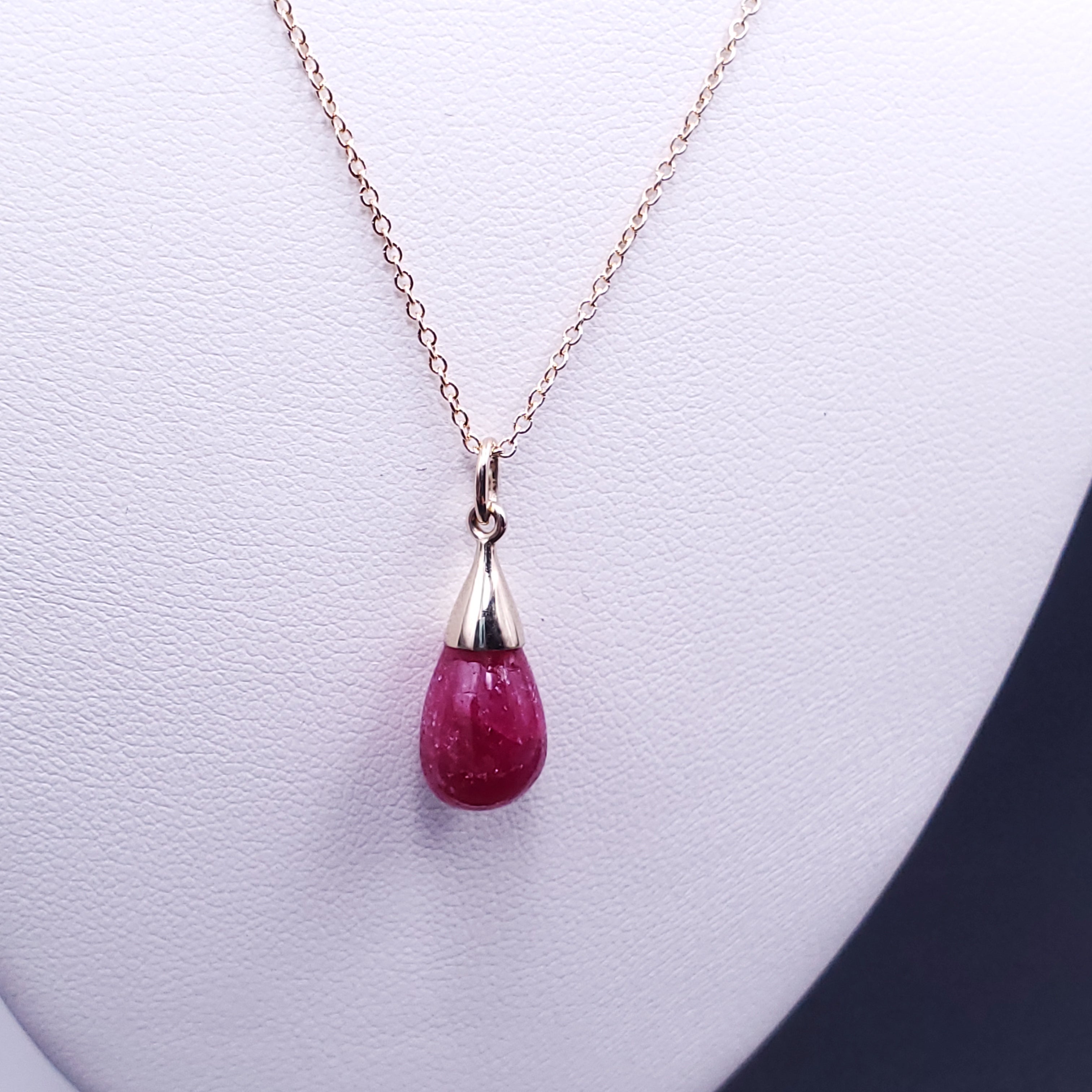 Teardrop ruby necklace
