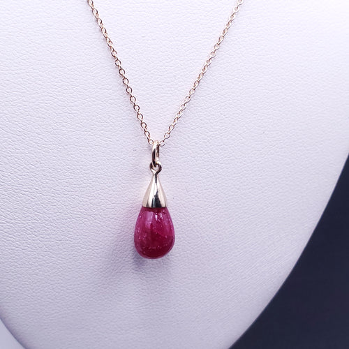 Teardrop ruby necklace