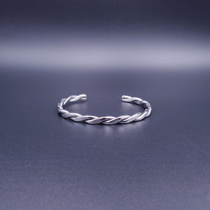 Twisted wire sterling silver cuff bracelet