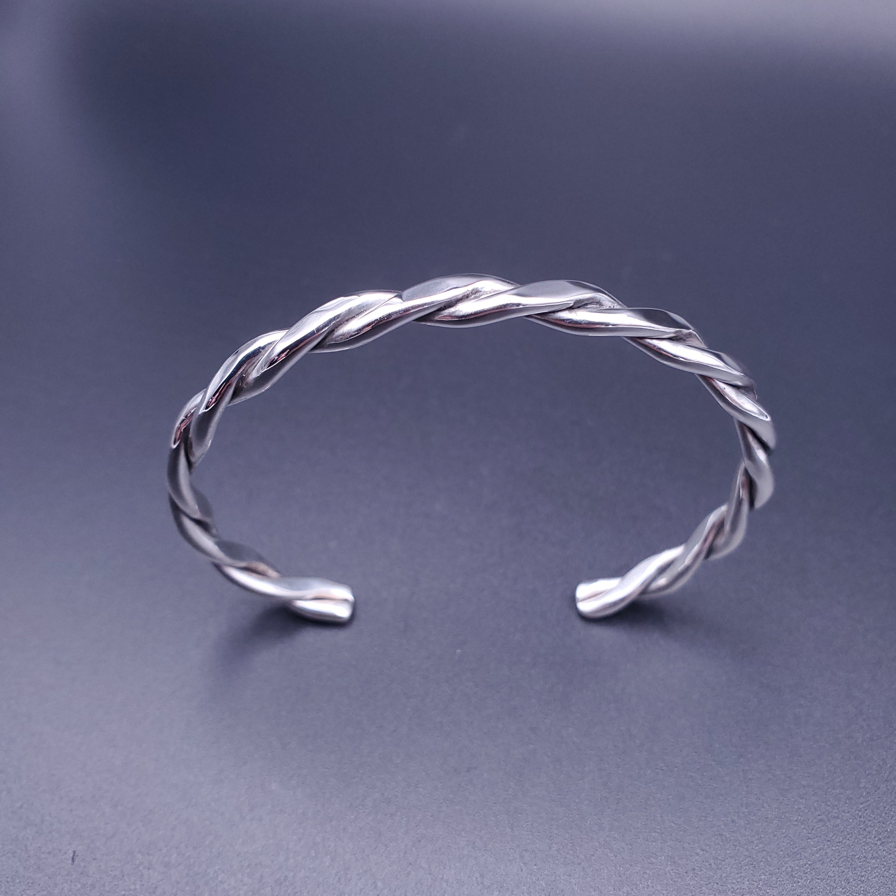 Silver twisted wire cuff bracelet